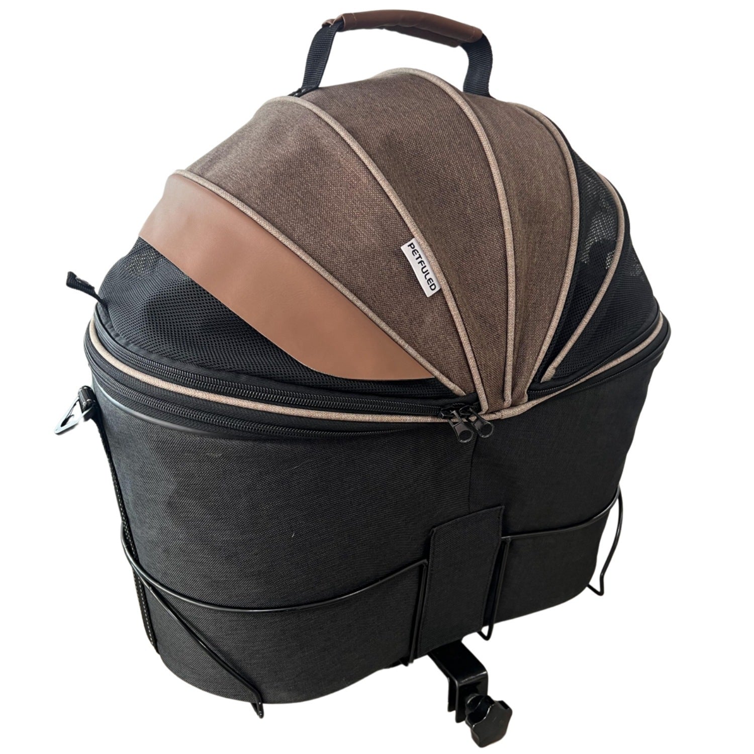 Foldable Canvas Pet Rear Seat Carrier Travel Bag