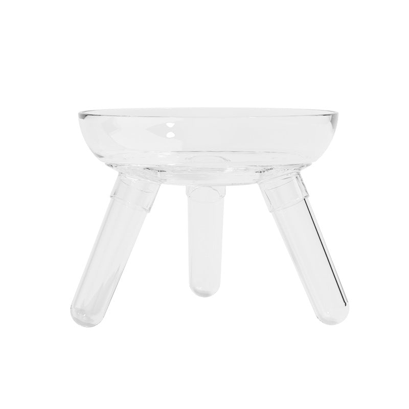 Pet Transparent Glass Anti Knock Feeding Drinking Bowl