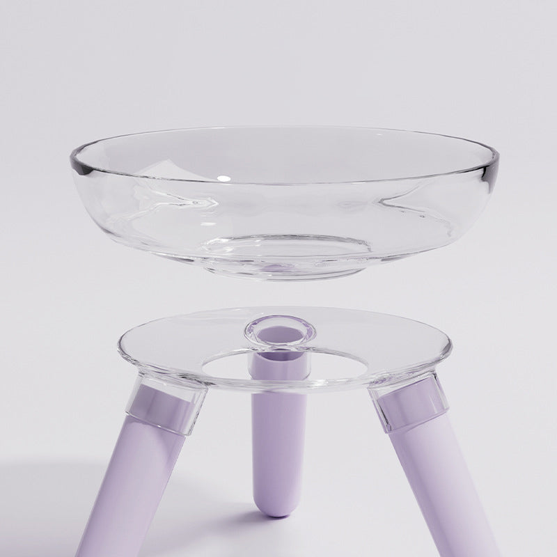 Pet Transparent Glass Anti Knock Feeding Drinking Bowl