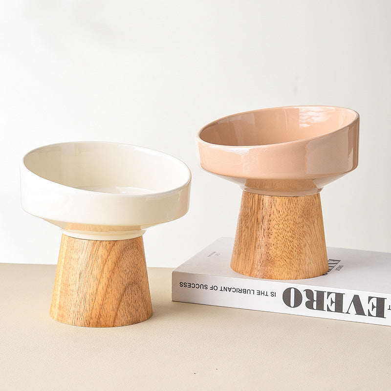 Pet Ceramic Elevated Food Water Dining Bowl