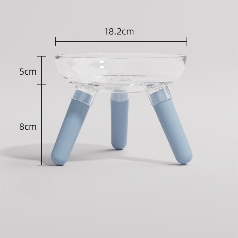 Pet Transparent Glass Anti Knock Feeding Drinking Bowl