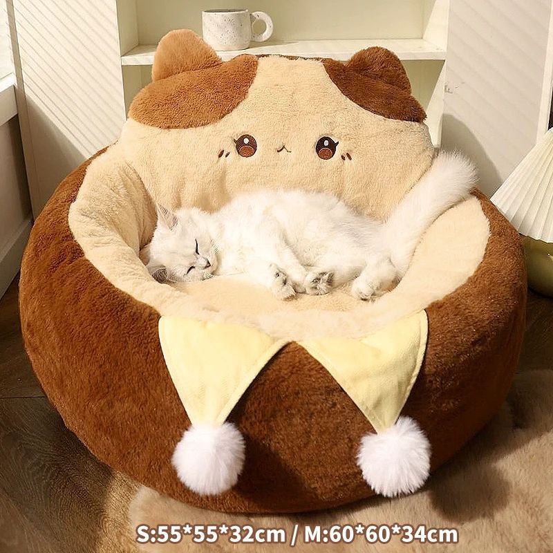 Pet Round Warm Deep Sleep Cushion Sofa Bed Nest