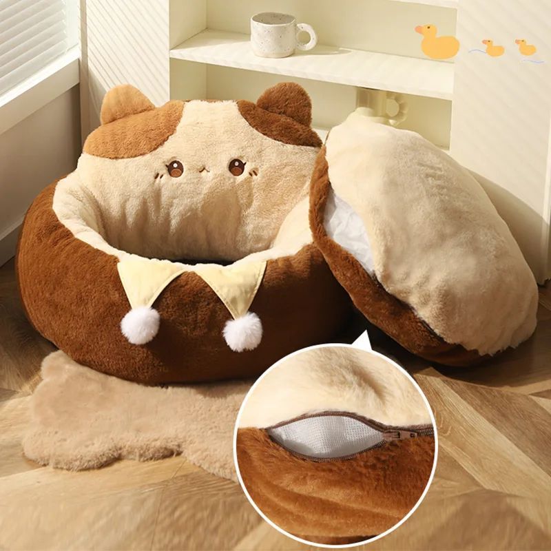 Pet Round Warm Deep Sleep Cushion Sofa Bed Nest