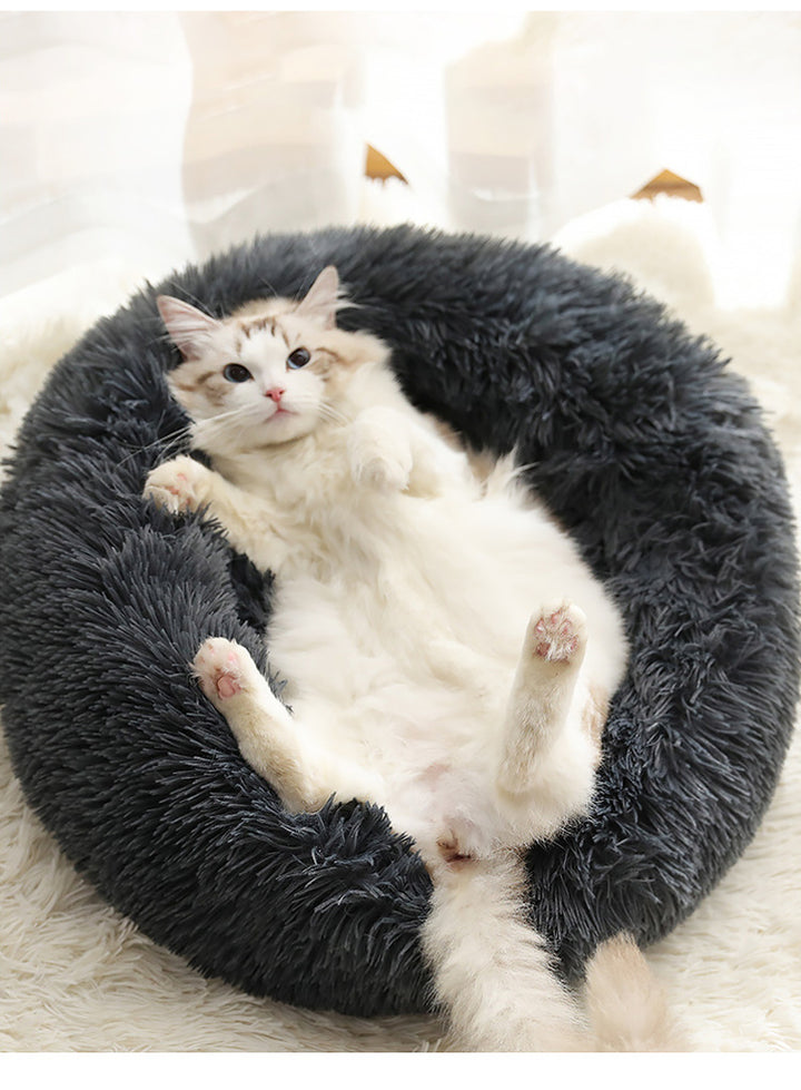 Pet Soft Thick Cotton Plush Round Bed