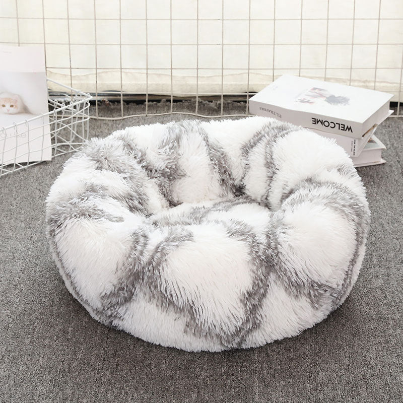 Pet Soft Thick Cotton Plush Round Bed