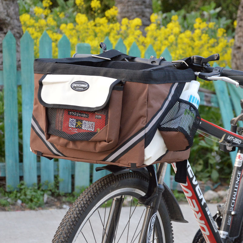 Pet Bicycle Carrier Removable Handlebar Front Basket Bag