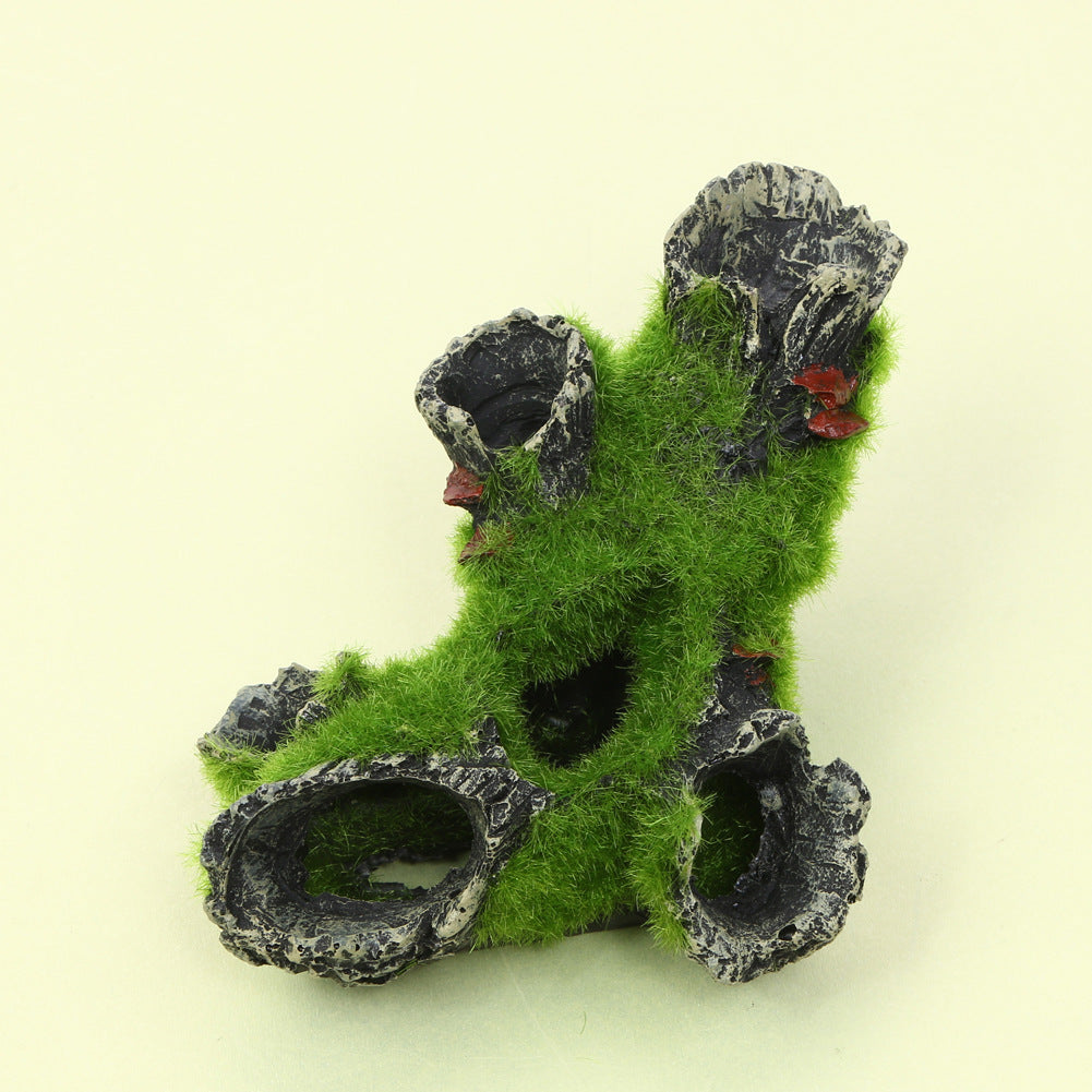 Aquarium Moss Tree Root Shrimp Pot Decoration