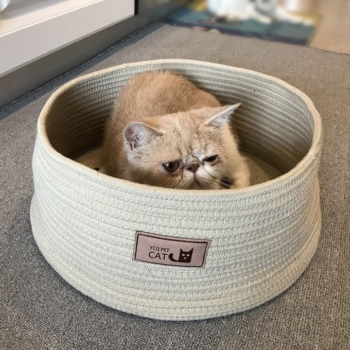 Round Pet Bed Litter Style Cozy Sleeping Kennel