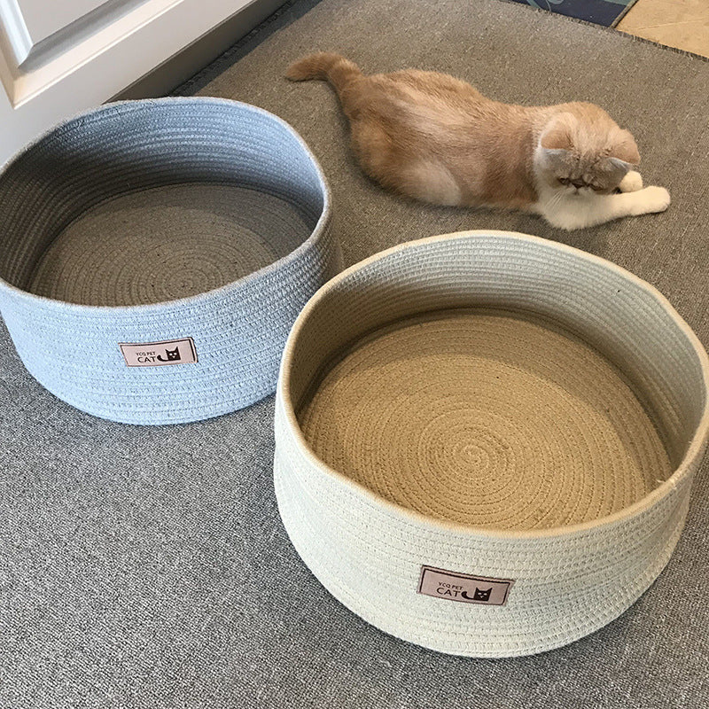 Round Pet Bed Litter Style Cozy Sleeping Kennel