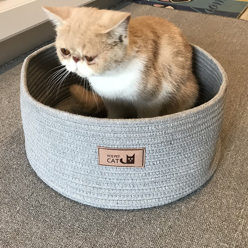 Round Pet Bed Litter Style Cozy Sleeping Kennel