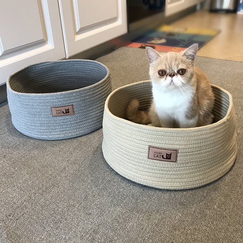 Round Pet Bed Litter Style Cozy Sleeping Kennel