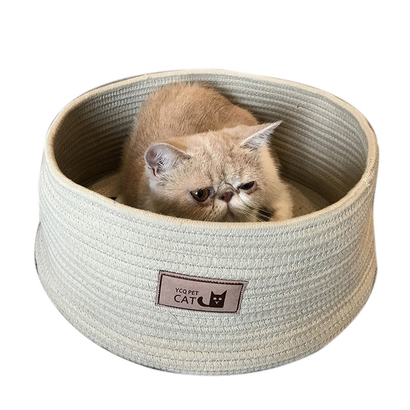 Round Pet Bed Litter Style Cozy Sleeping Kennel