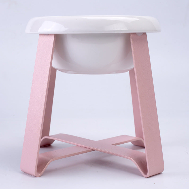 Pet Anti Slip Creative Bowl With Iron Stand 2 In 1 Feeding Water Bowl