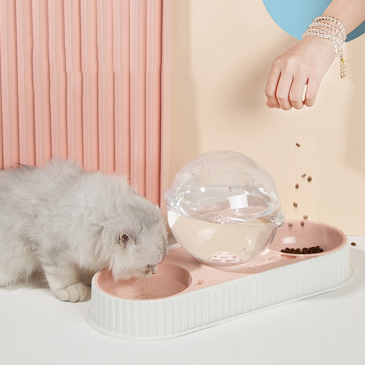 Pet Plastic Automatic Feeding Drinking Water Bowl
