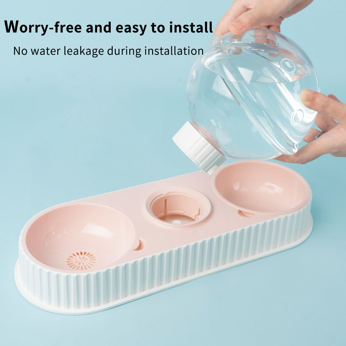Pet Plastic Automatic Feeding Drinking Water Bowl