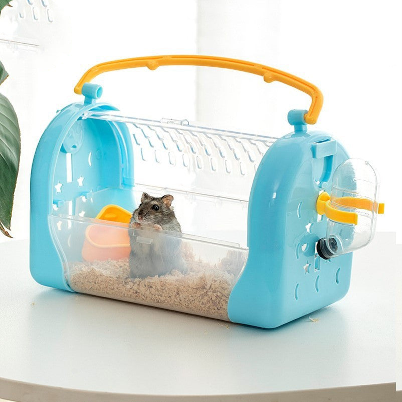 Portable Transparent Hamster Travel Carry Cage Bag