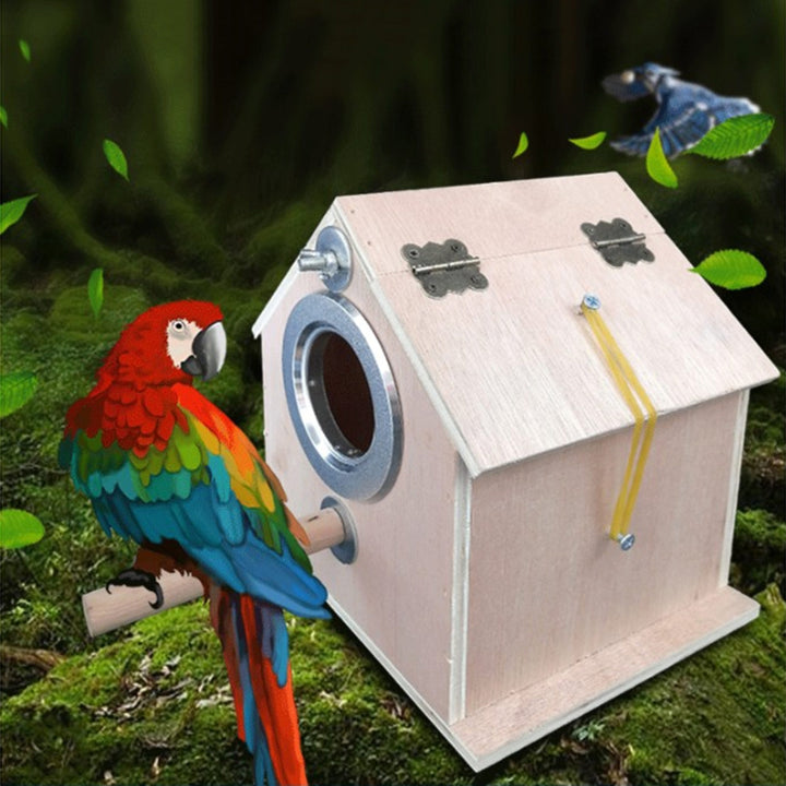 Round Cage Bird Nest Parrot Breeding Box Outdoor