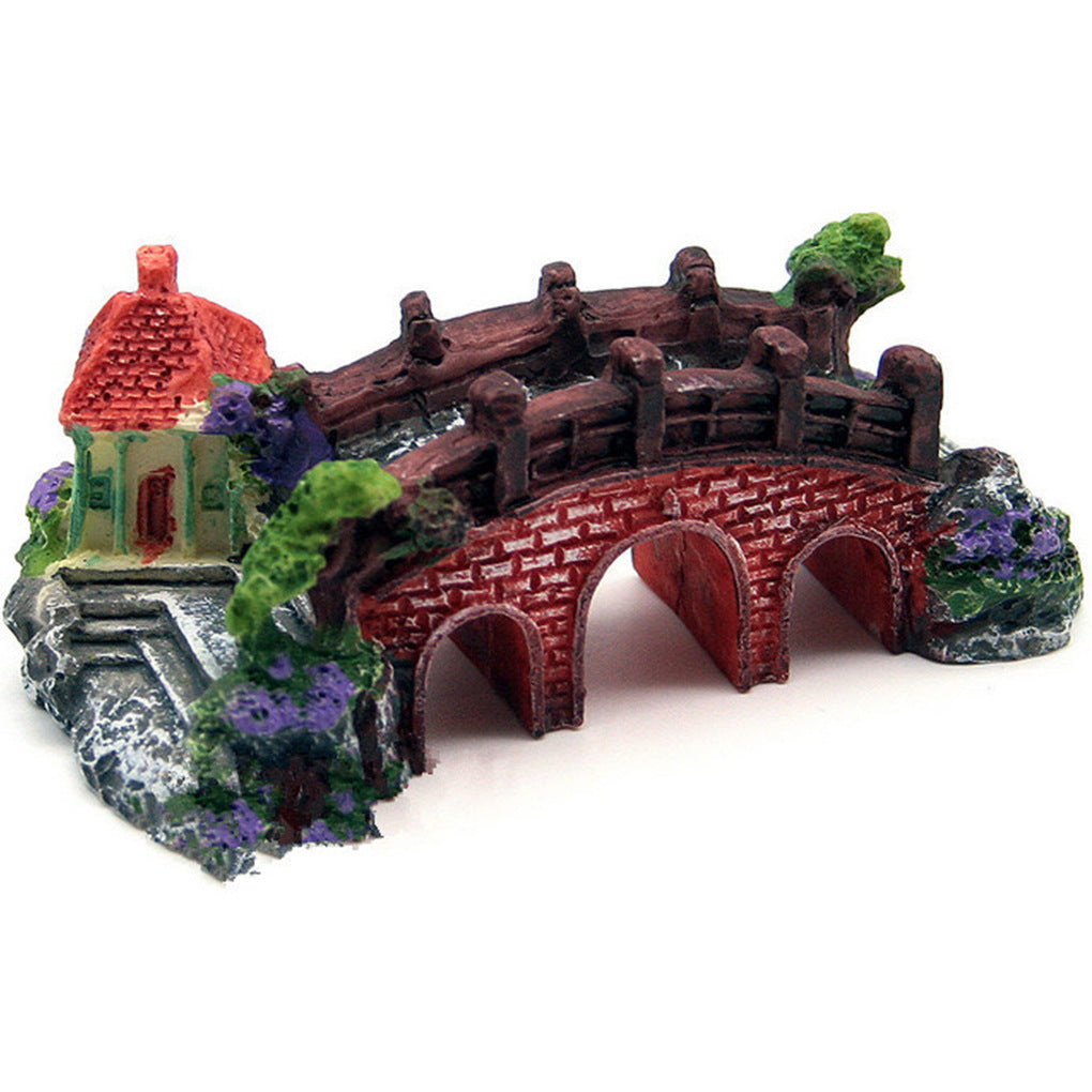 Aquarium Rockery Bridge Landscape Decoration Set