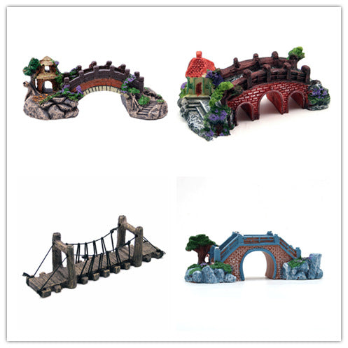 Aquarium Rockery Bridge Landscape Decoration Set
