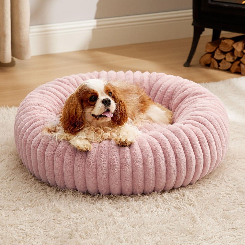 Pet High Grammage Plush Vertical Stripe Warm Bed Mat