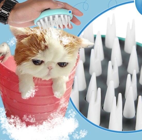 Pet Comfortable Bath Massage Grooming Cleaning Brush Comb