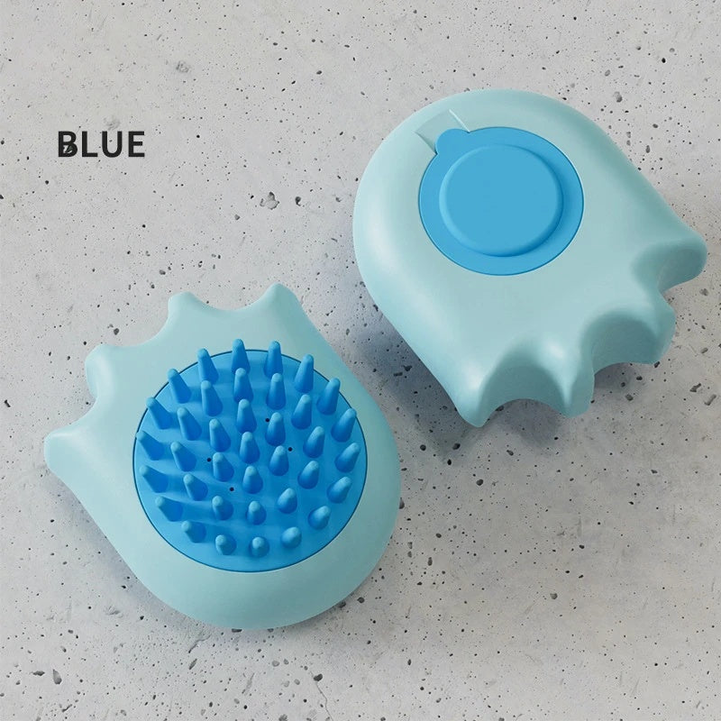 Pet Bath Massage Comb Shampoo Dispensing Grooming Brush