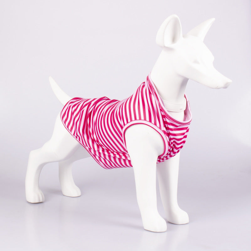 Pet Striped Crew Neck Tank Top T-Shirt Apparel