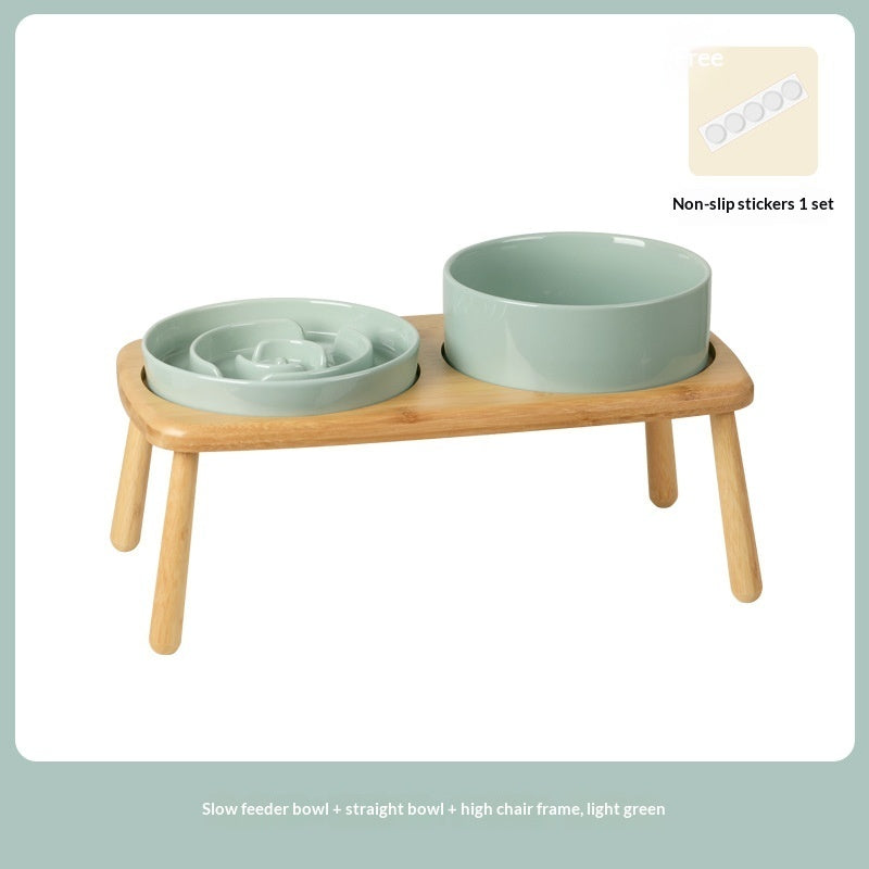 Pet Ceramic Slow Feeding Anti Choking Tip Proof Bowl
