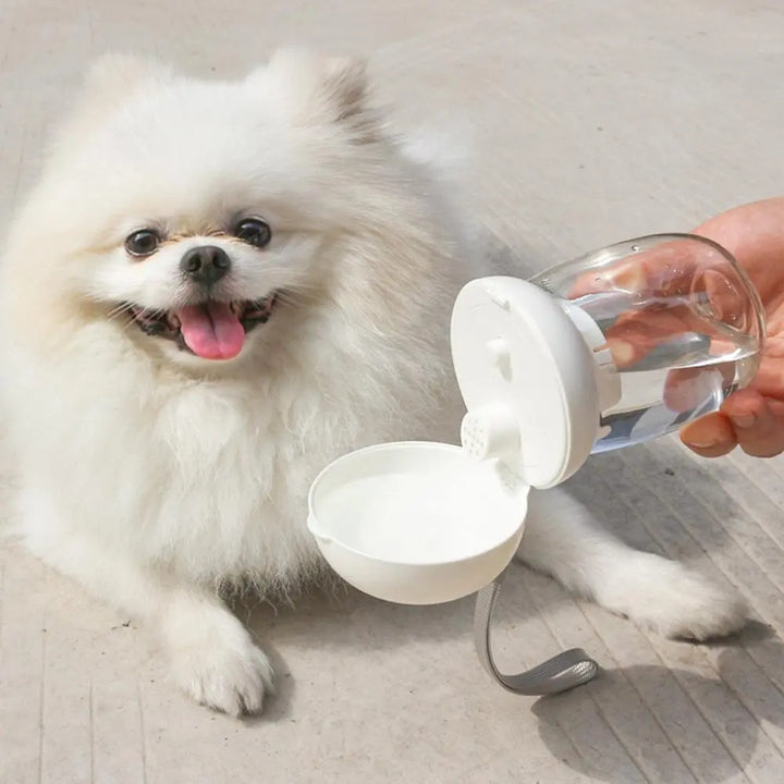 Pet Portable Travel Water Bottle Drinking Bowl Cup Lanyard