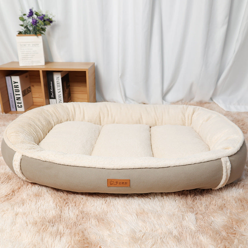 Round Pet Bed Linen Non Slip Sleeping Mat Nest