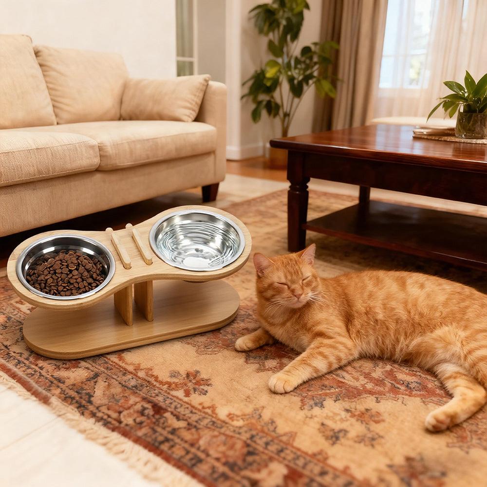 Pet Adjustable Tilted Feeding Bowl Stand Ergonomic Elevated Dish