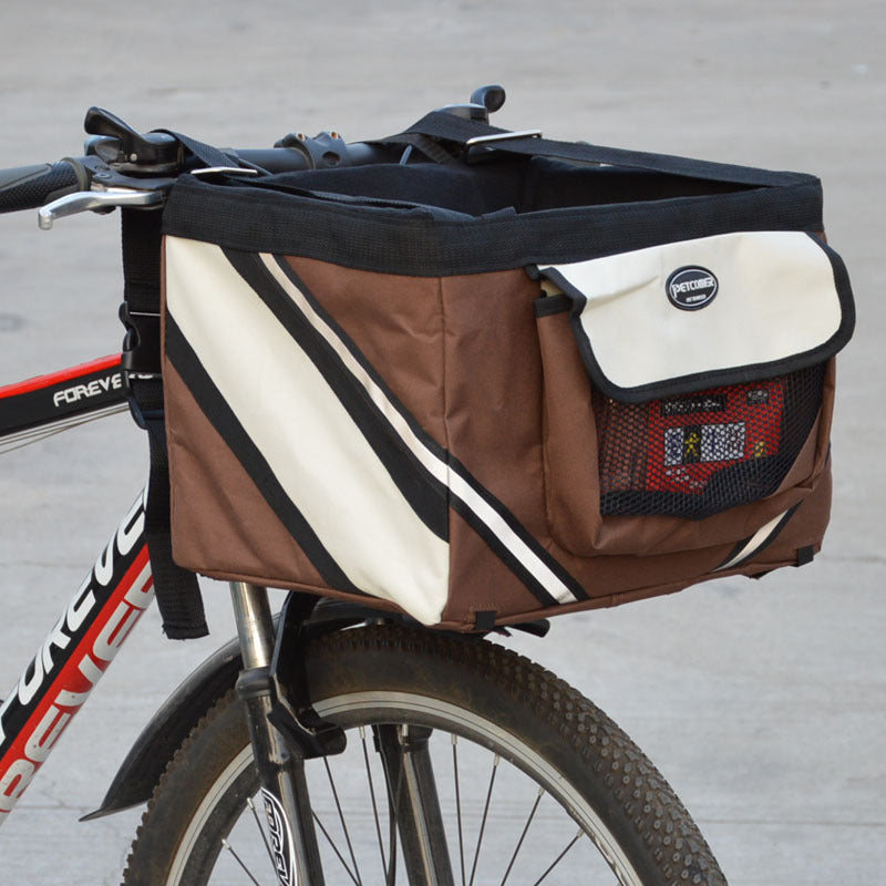 Pet Bicycle Carrier Removable Handlebar Front Basket Bag