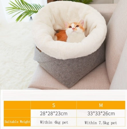 Comfortable Plush Pet Sleeping Bed Cozy Rest Nest