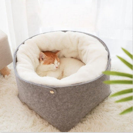 Comfortable Plush Pet Sleeping Bed Cozy Rest Nest