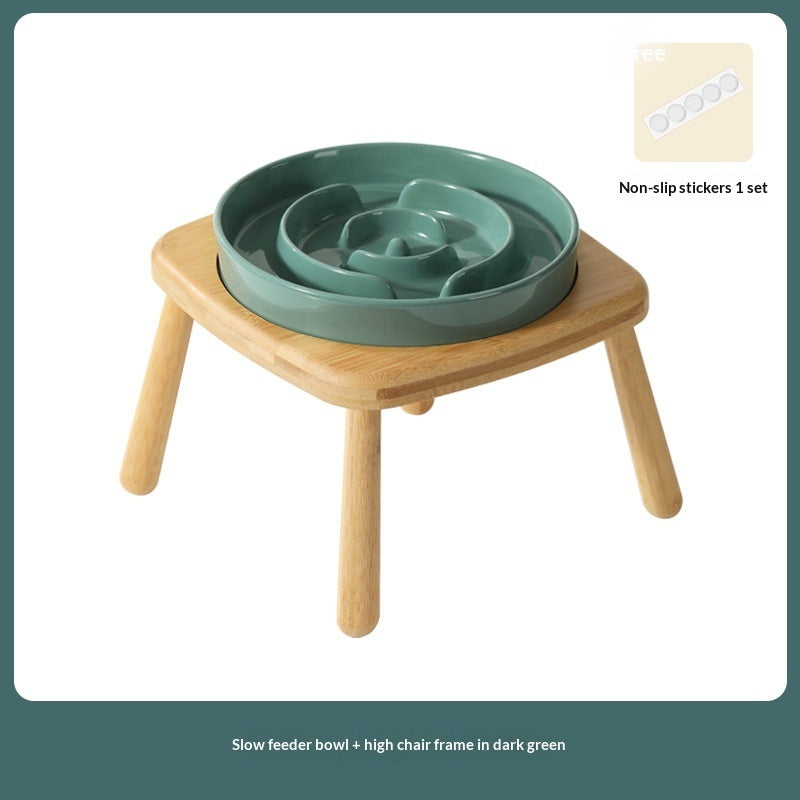 Pet Ceramic Slow Feeding Anti Choking Tip Proof Bowl