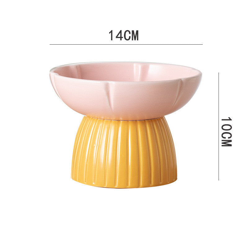 Pet Macaron Candy Color Ceramic Feeding Bowl Dish