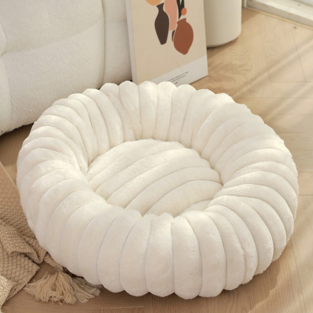 Pet High Weight Plush Round Warm Winter Nest Bed