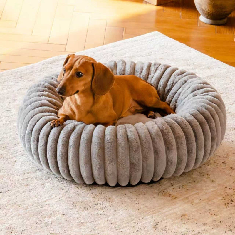 Pet High Grammage Plush Vertical Stripe Warm Bed Mat