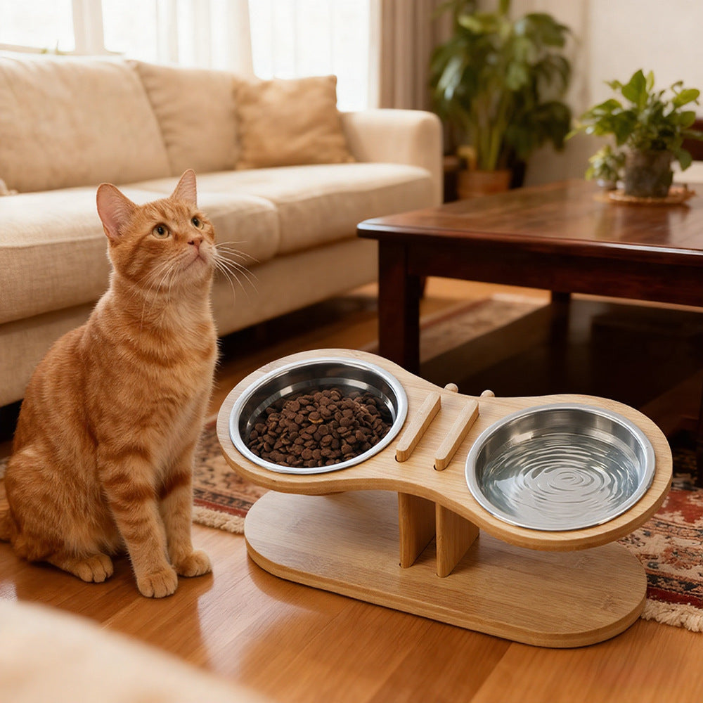 Pet Adjustable Tilted Feeding Bowl Stand Ergonomic Elevated Dish