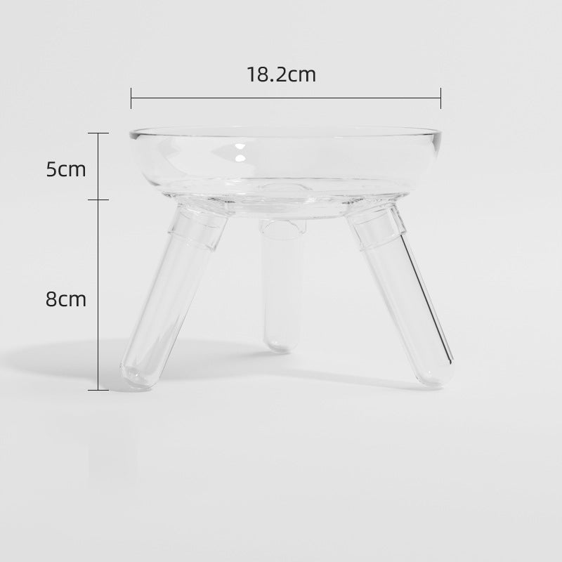 Pet Transparent Glass Anti Knock Feeding Drinking Bowl