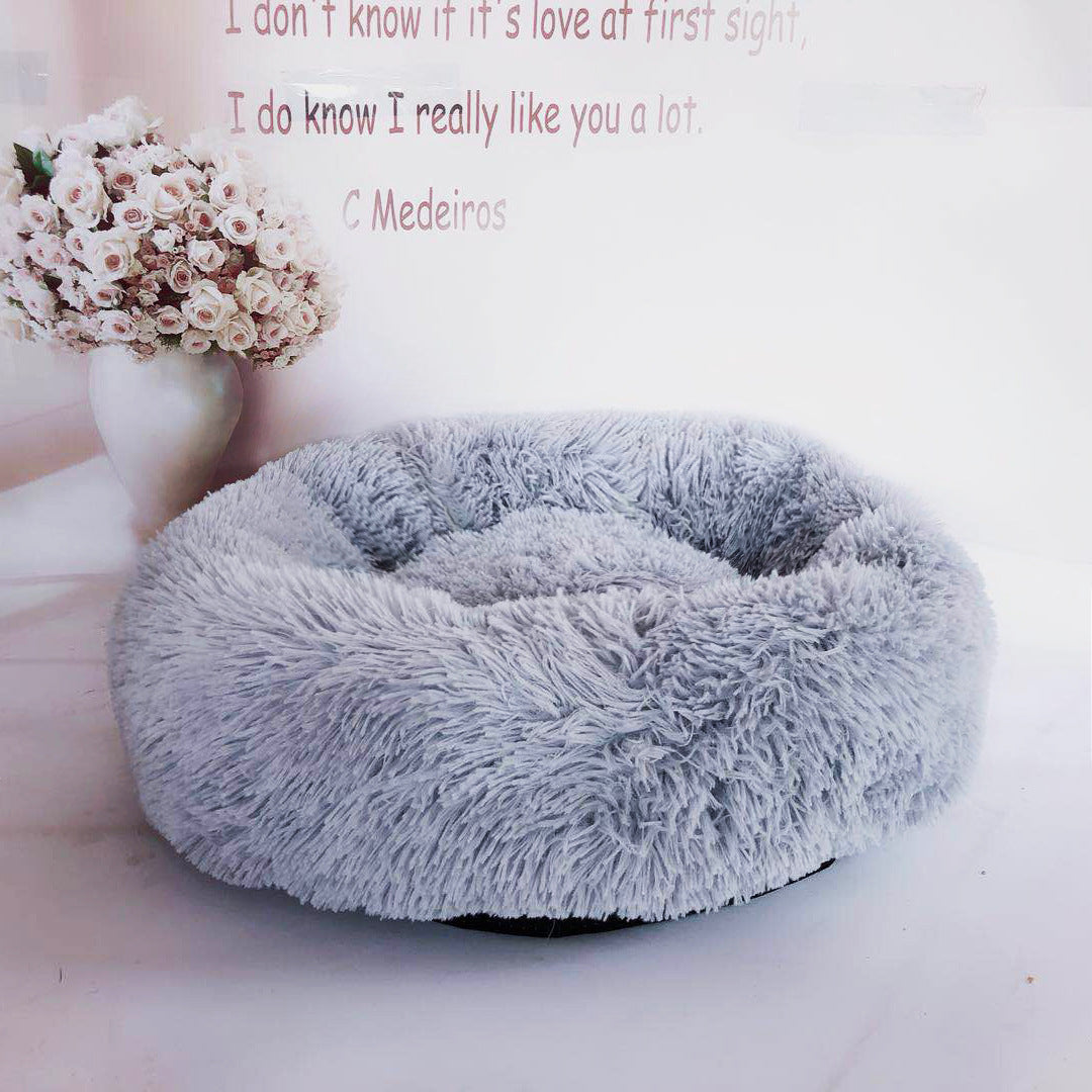 Pet Soft Thick Cotton Plush Round Bed