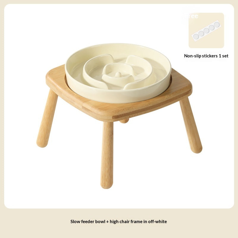 Pet Ceramic Slow Feeding Anti Choking Tip Proof Bowl