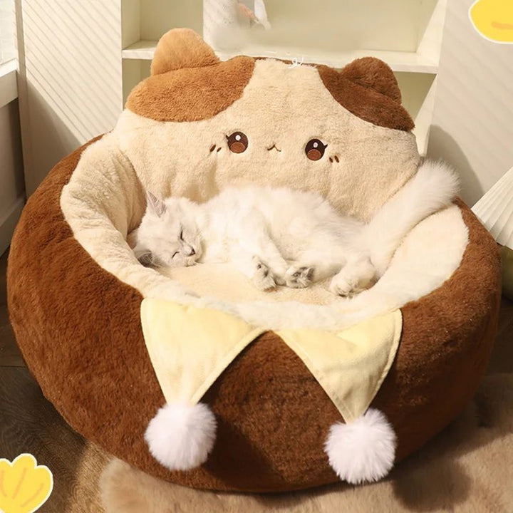 Pet Round Warm Deep Sleep Cushion Sofa Bed Nest
