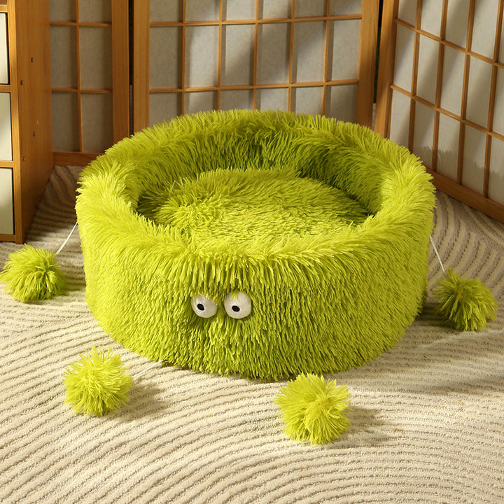 Pet Winter Warm Cute Monster Round Nest Bed House