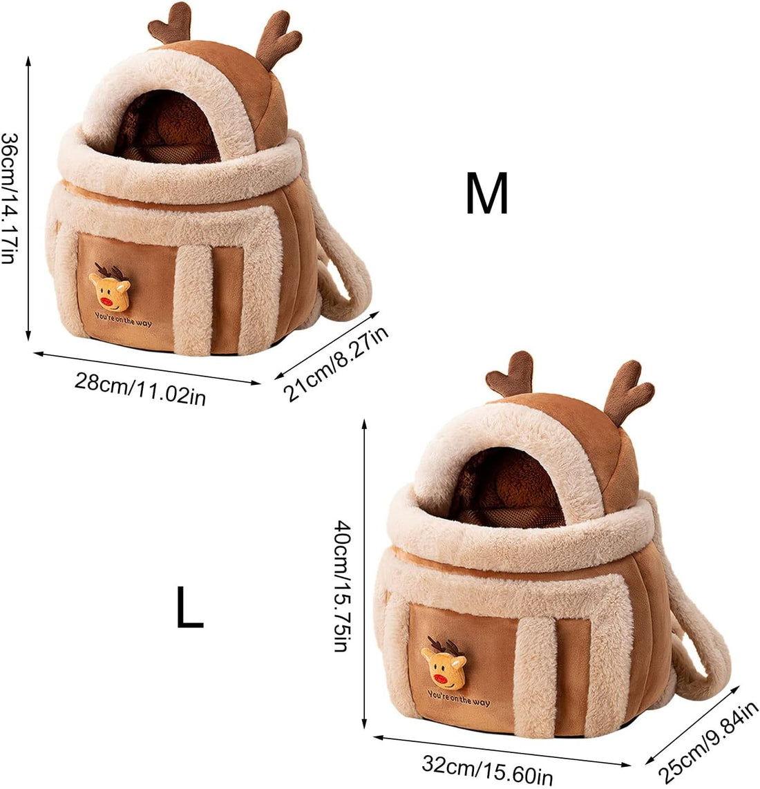 Pet Carrier Backpack Winter Plush Outdoor Travel Bag
