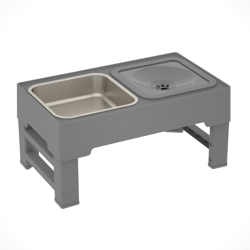 Pet Adjustable Stainless Double Elevated Feeding Bowl
