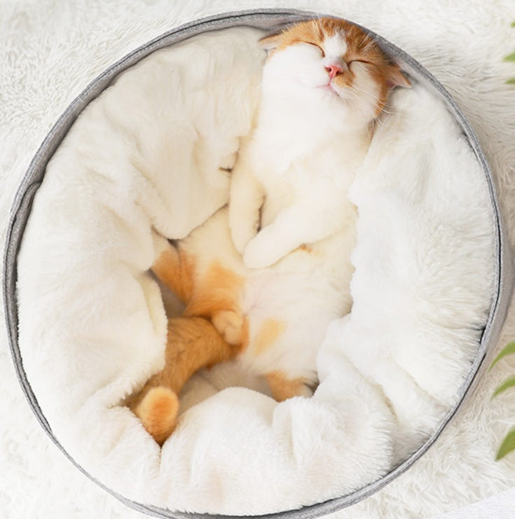 Comfortable Plush Pet Sleeping Bed Cozy Rest Nest