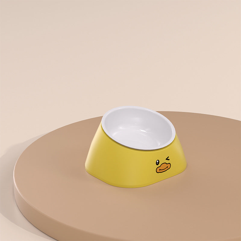 Pet Stainless Steel Tilted Cervical Support Feeding Bowl