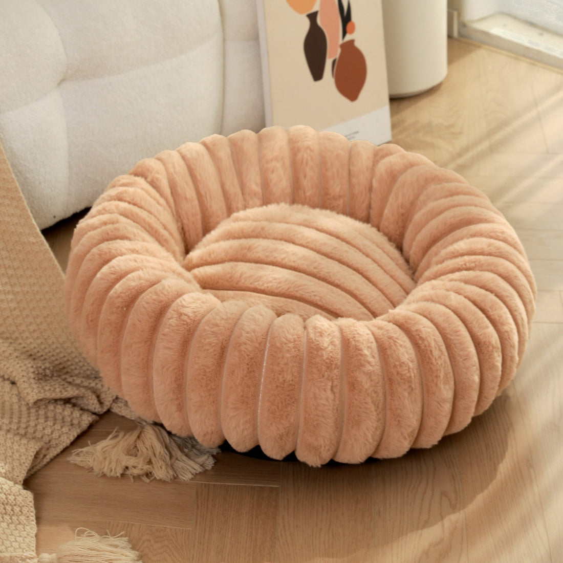 Pet High Weight Plush Round Warm Winter Nest Bed