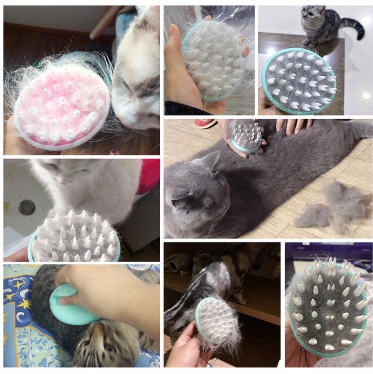 Pet Comfortable Bath Massage Grooming Cleaning Brush Comb